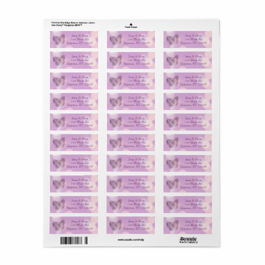 Lavender Bokeh Butterflies Etiket (Full Sheet)