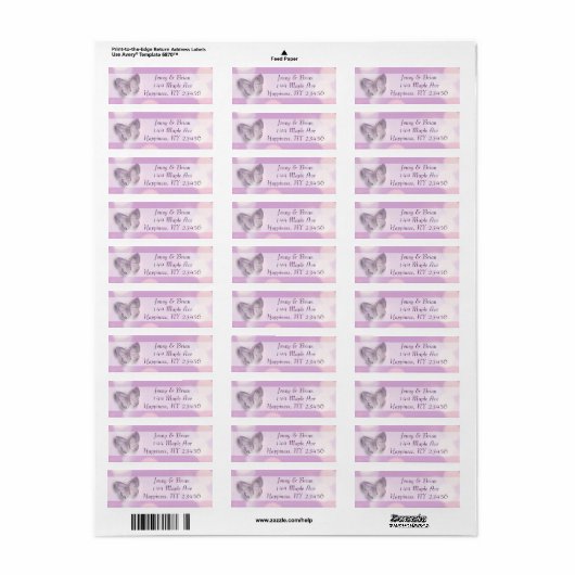 Lavender Bokeh Butterflies Etiket (Full Sheet)
