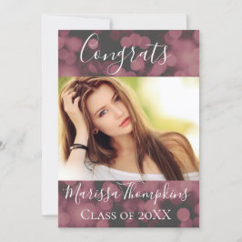 Lavender Bokeh Chic Afstuderen Invitation Kaart