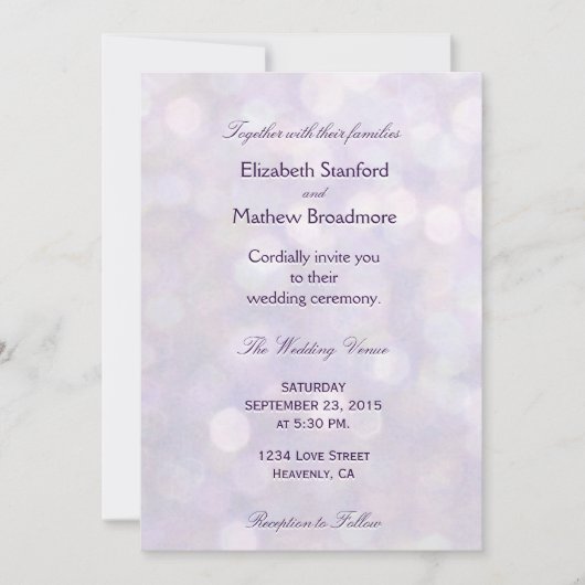 Lavender Bokeh | Collectie voor weddenschappen Kaart (Voorkant)