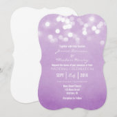 Lavender Bokeh Glitter Lights Wedding Uitnodiging (Voorkant / Achterkant)