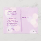 Lavender Bokeh Wedding Save the Date Briefkaart (Achterkant)