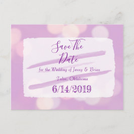 Lavender Bokeh Wedding Save the Date Briefkaart