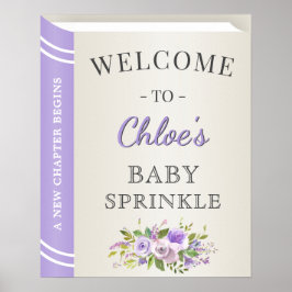 Lavender Book Storybook Baby Girl Sprinkle Welkom Poster