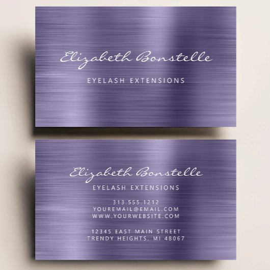 Lavender Borhed Metal Script Makeup Artist Busine Visitekaartje