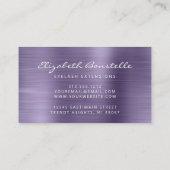 Lavender Borhed Metal Script Makeup Artist Busine Visitekaartje (Achterkant)