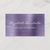 Lavender Borhed Metal Script Makeup Artist Busine Visitekaartje (Voorkant)