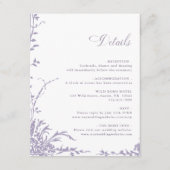  Lavender Botanical Arch Garden Wedding Details Informatiekaartje (Voorkant)