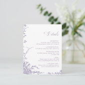  Lavender Botanical Arch Garden Wedding Details Informatiekaartje (Staand voorkant)