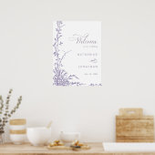 Lavender Botanical Arch Garden Wedding Welcome Poster (Keuken)