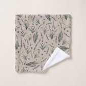 Lavender Botanical Bathroom Towel Set Bad Handdoek (Wasdoekje)