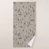Lavender Botanical Pattern Bath Towel Badhanddoek (Badhanddoek)