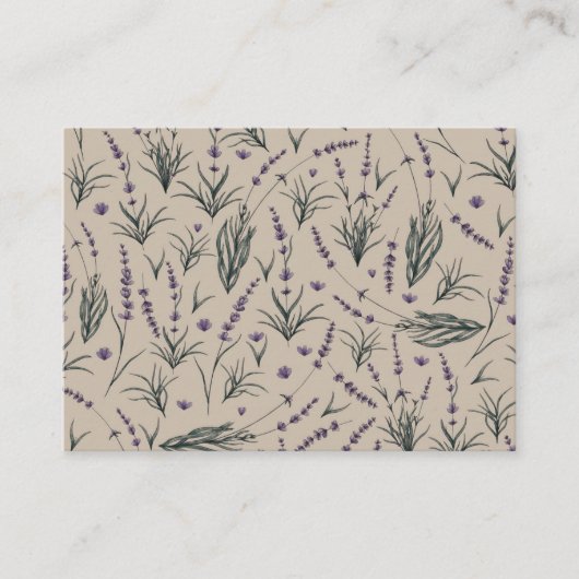 Lavender Botanical Pattern Business Card Visitekaartje (Voorkant)