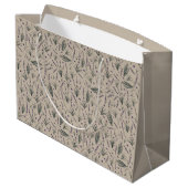 Lavender Botanical Pattern Gift Bag Groot Cadeauzakje (Achterkant Gekanteld)