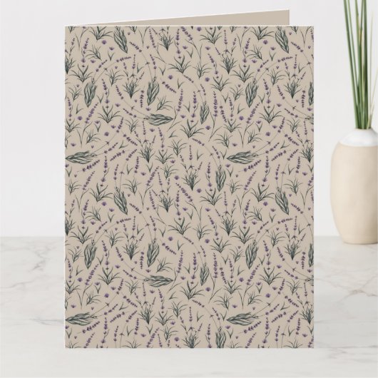 Lavender Botanical Pattern Greeting Card Kaart (Voorkant)