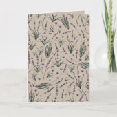 Lavender Botanical Pattern Greeting Card Kaart (Voorkant)