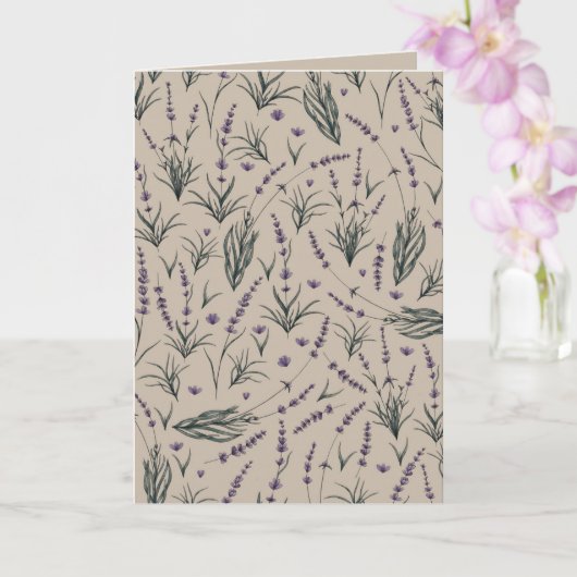 Lavender Botanical Pattern Greeting Card Kaart (Orchidee)
