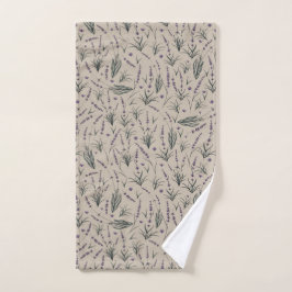Lavender Botanical Pattern Hand Towel Handdoek