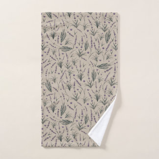 Lavender Botanical Pattern Hand Towel Handdoek