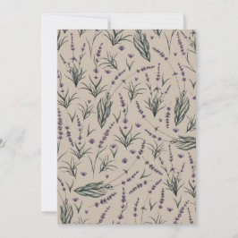 Lavender Botanical Pattern Invitation Kaart
