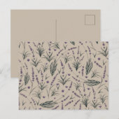 Lavender Botanical Pattern Postcard Briefkaart (Voorkant / Achterkant)