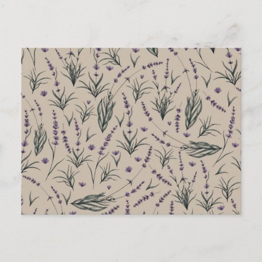 Lavender Botanical Pattern Postcard Briefkaart (Voorkant)