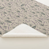 Lavender Botanical Pattern Sherpa Blanket Deken (3/4)