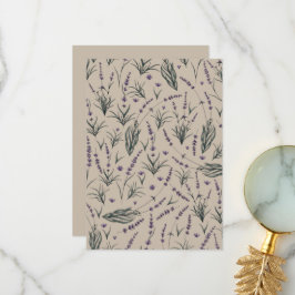Lavender Botanical Pattern Thank You Card Bedankkaart
