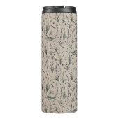 Lavender Botanical Pattern Thermal Tumbler Thermosbeker (Achterkant)