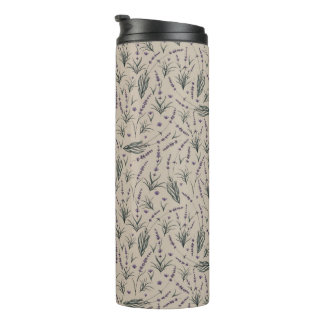 Lavender Botanical Pattern Thermal Tumbler Thermosbeker
