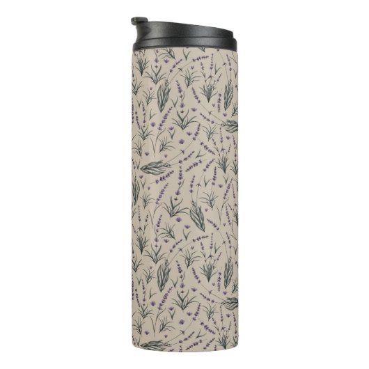 Lavender Botanical Pattern Thermal Tumbler Thermosbeker (Geroteerd rechts)