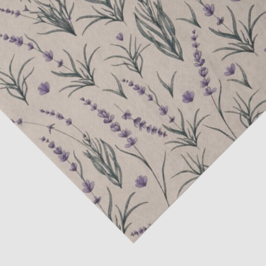 Lavender Botanical Pattern Tissue Paper Tissuepapier (Detail)