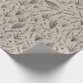 Lavender Botanical Pattern Wrapping Paper Cadeaupapier (Hoek)