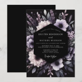 Lavender Botanical Romance Wedding Kaart (Voorkant / Achterkant)