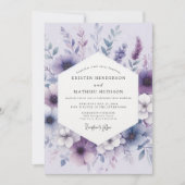 Lavender Botanical Romance Wedding Kaart (Voorkant)