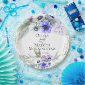 Lavender Botanical Violet Anemone Floral Bouquets Papieren Bordje (Feest)