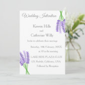 Lavender Botanical Wedding Invitation Kaart (Staand voorkant)