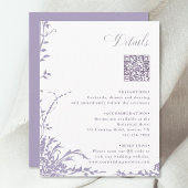 Lavender Botanical Wedding QR Code Details Informatiekaartje