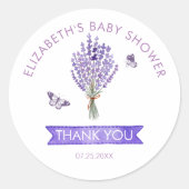 Lavender Bouquet Baby shower Dank je wel Ronde Sticker (Voorkant)