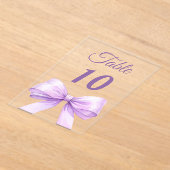 Lavender bow acrylic table number sign acryl uitnodigingen (Laagn)