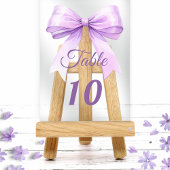 Lavender bow acrylic table number sign acryl uitnodigingen