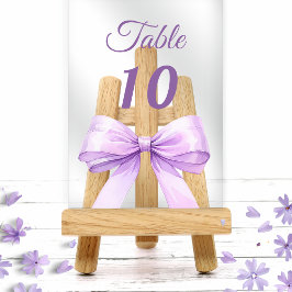 Lavender bow acrylic table number sign acryl uitnodigingen