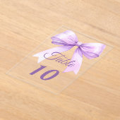 Lavender bow acrylic table number sign acryl uitnodigingen (Laagn)