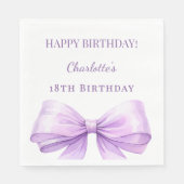 Lavender bow birthday party luncheon servet (Voorkant)