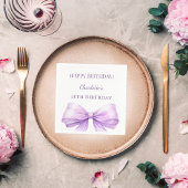 Lavender bow birthday party servet