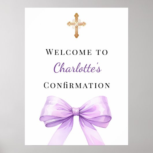 Lavender bow Confirmation welcome Poster (Voorkant)