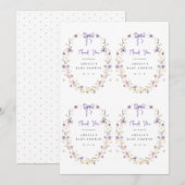 Lavender Bow Gift Tag Printable Kaart (Voorkant / Achterkant)