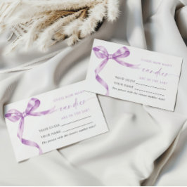 Lavender Bow Hoeveel snoepjes Shower spelkaart Plaatskaartje