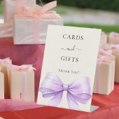 Lavender bow ivory cards gifts sign reclamebord met voetstuk