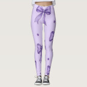 Lavender Bow Pattern Leggings (Voorkant)